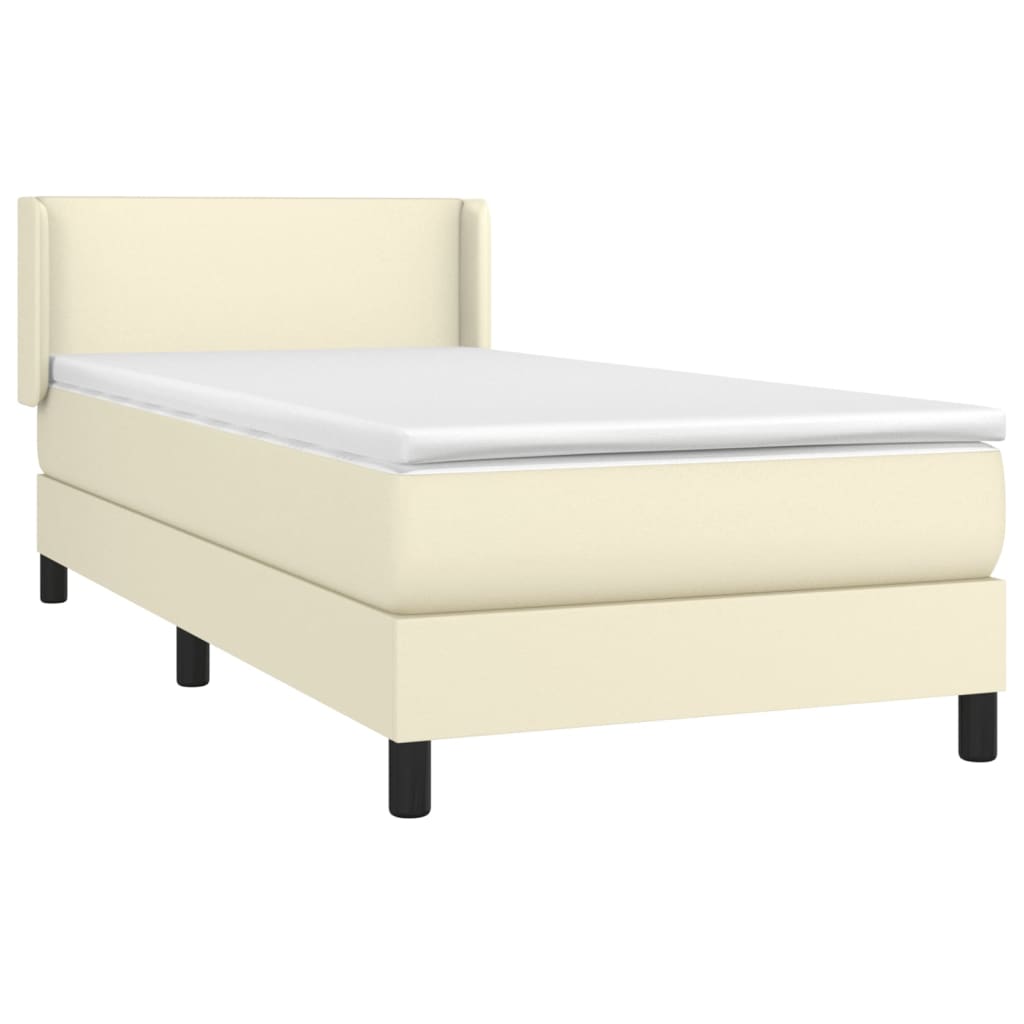 Sommier à lattes de lit avec matelas Crème 100x200cm Similicuir - XIOS