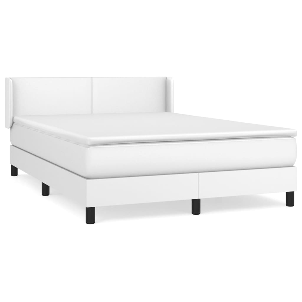 Sommier à lattes de lit avec matelas Blanc 140x190cm Similicuir - XIOS