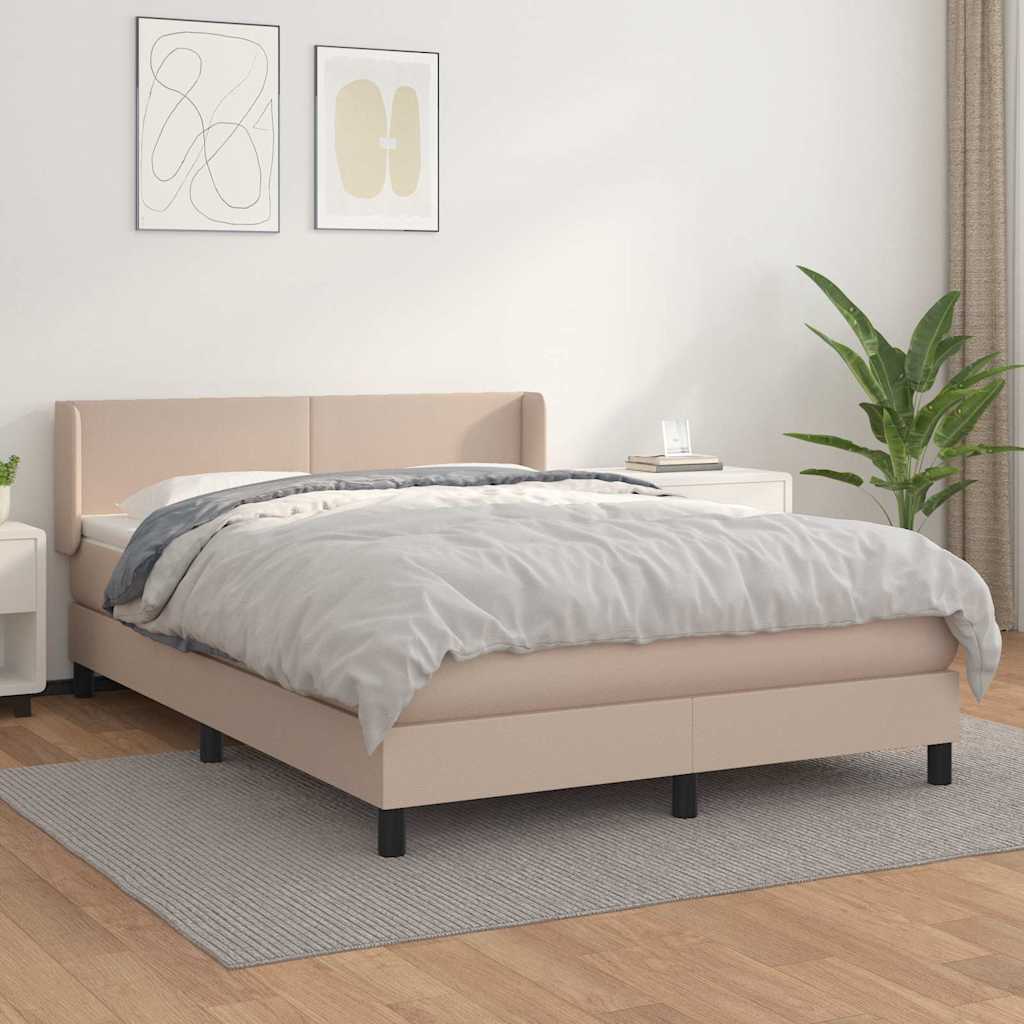 Sommier à lattes de lit avec matelas Cappuccino 140x190 cm
