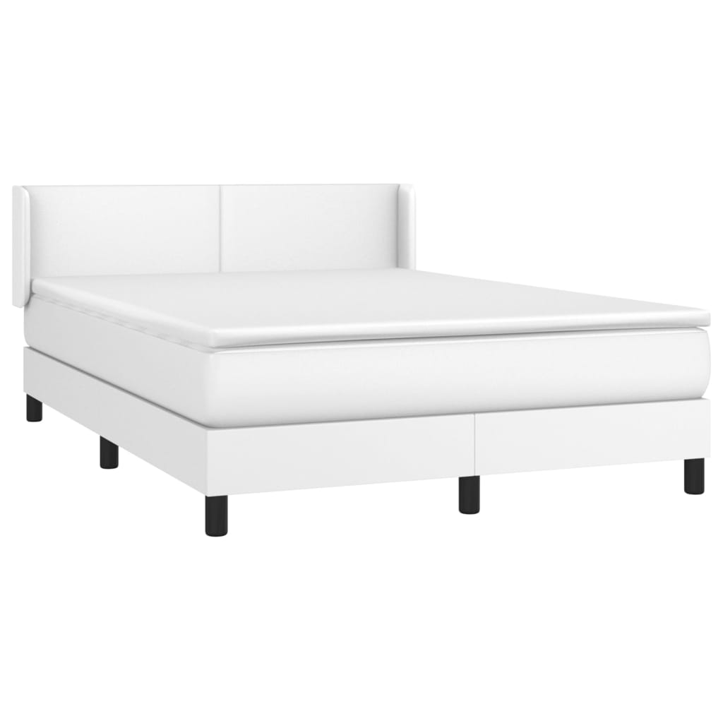 Sommier à lattes de lit avec matelas Blanc 140x200cm Similicuir - XIOS