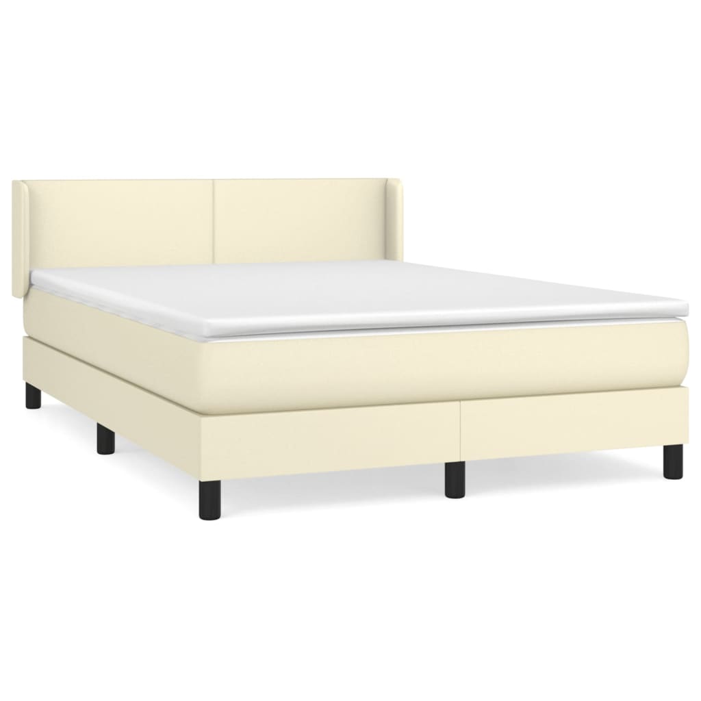 Sommier à lattes de lit avec matelas Crème 140x200cm Similicuir - XIOS