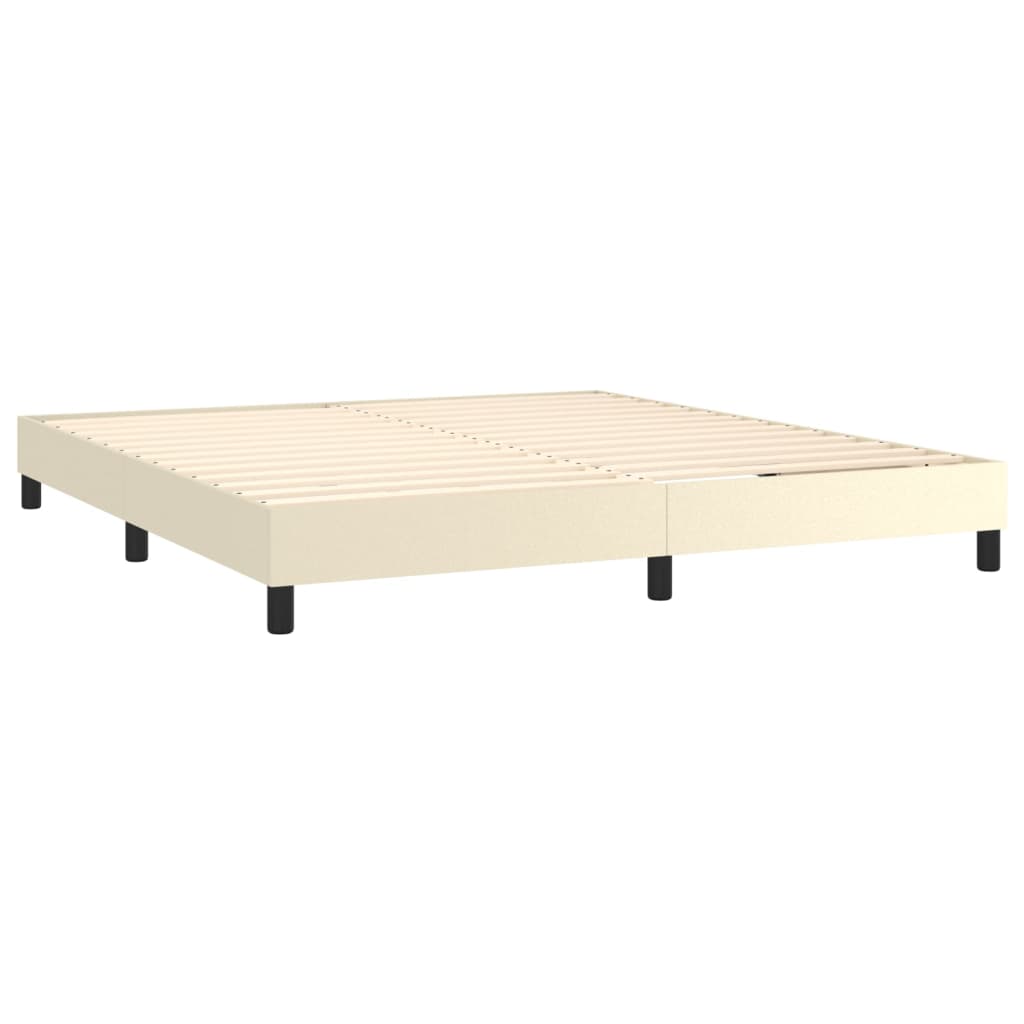 Sommier à lattes de lit avec matelas Crème 160x200cm Similicuir - XIOS