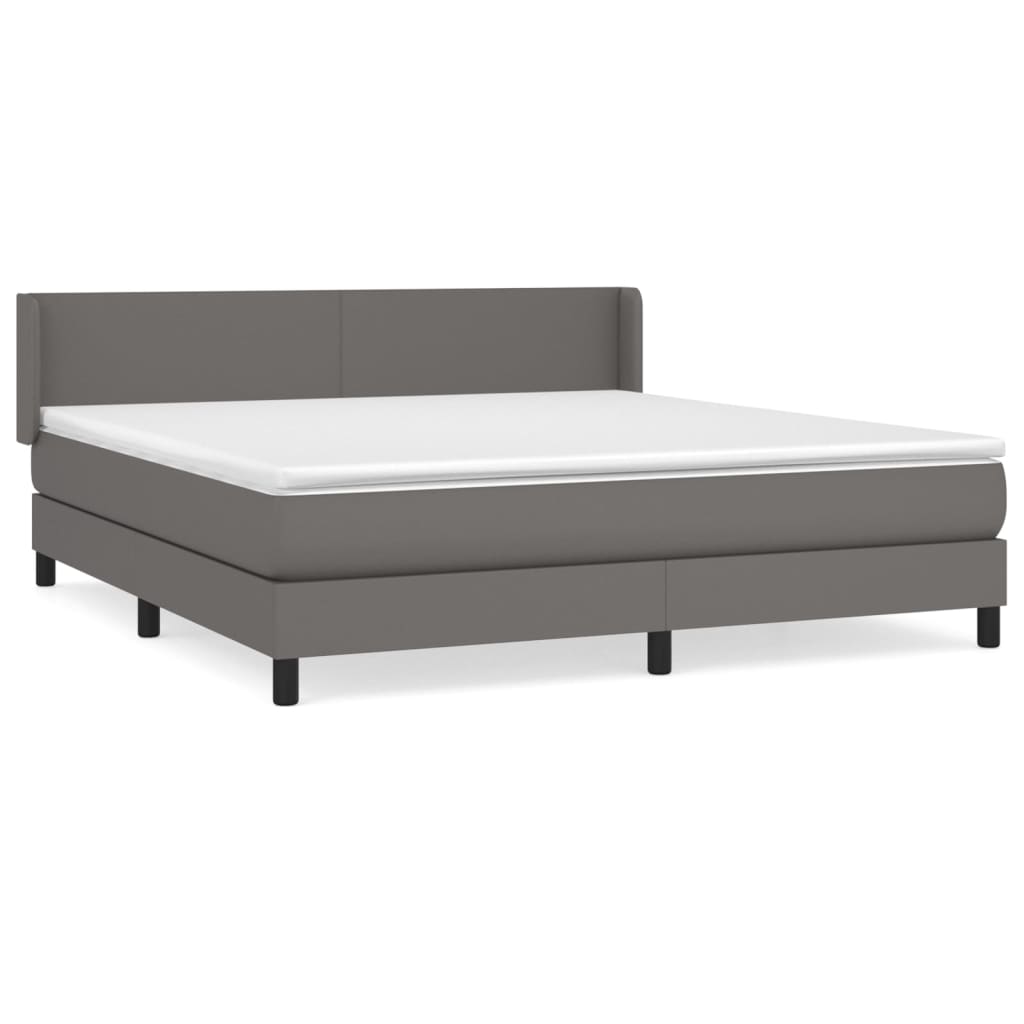 Sommier à lattes de lit avec matelas Gris 160x200 cm Similicuir - XIOS