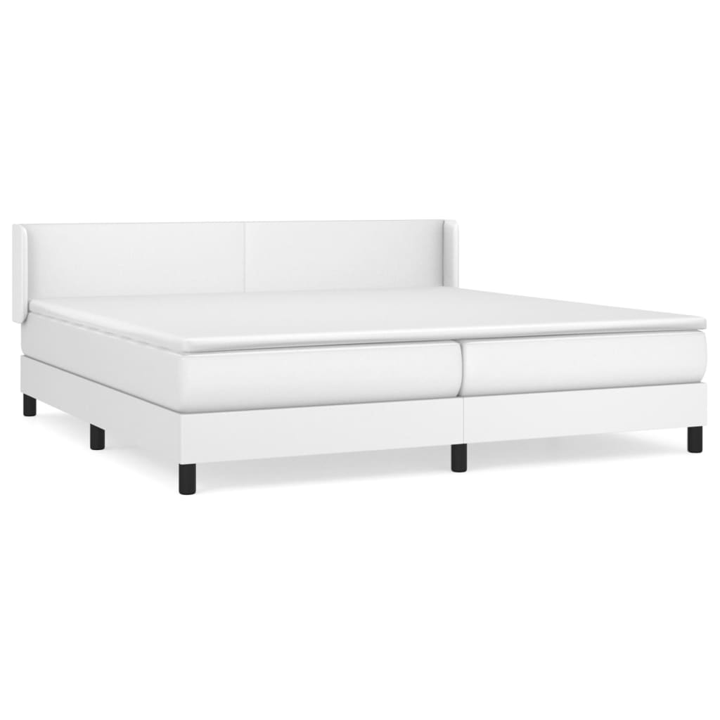 Sommier à lattes de lit avec matelas Blanc 200x200cm Similicuir - XIOS