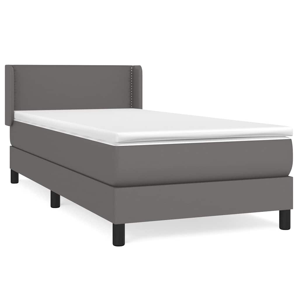 Sommier à lattes de lit avec matelas Gris 80x200 cm Similicuir - XIOS