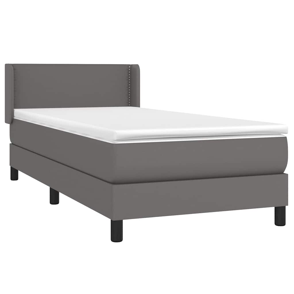 Sommier à lattes de lit avec matelas Gris 80x200 cm Similicuir - XIOS