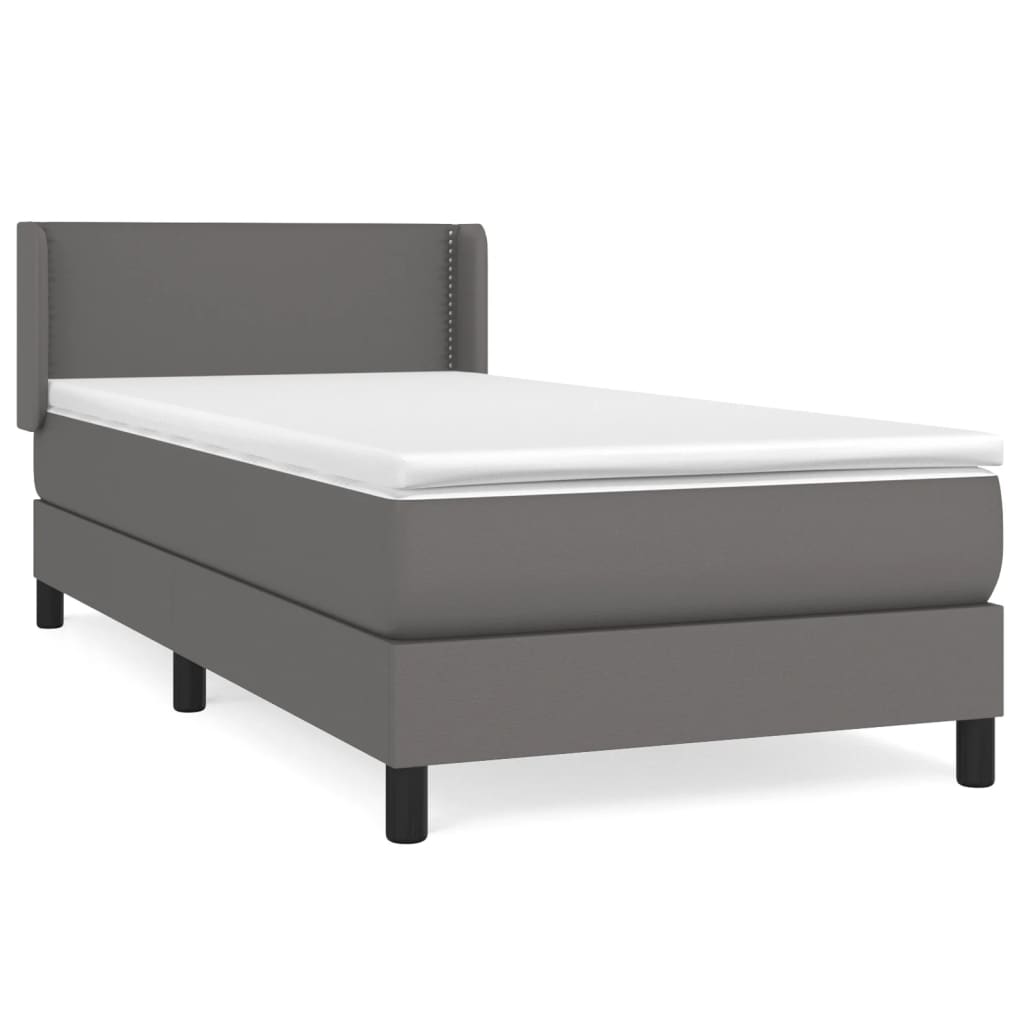 Sommier à lattes de lit avec matelas Gris 90x200 cm Similicuir - XIOS