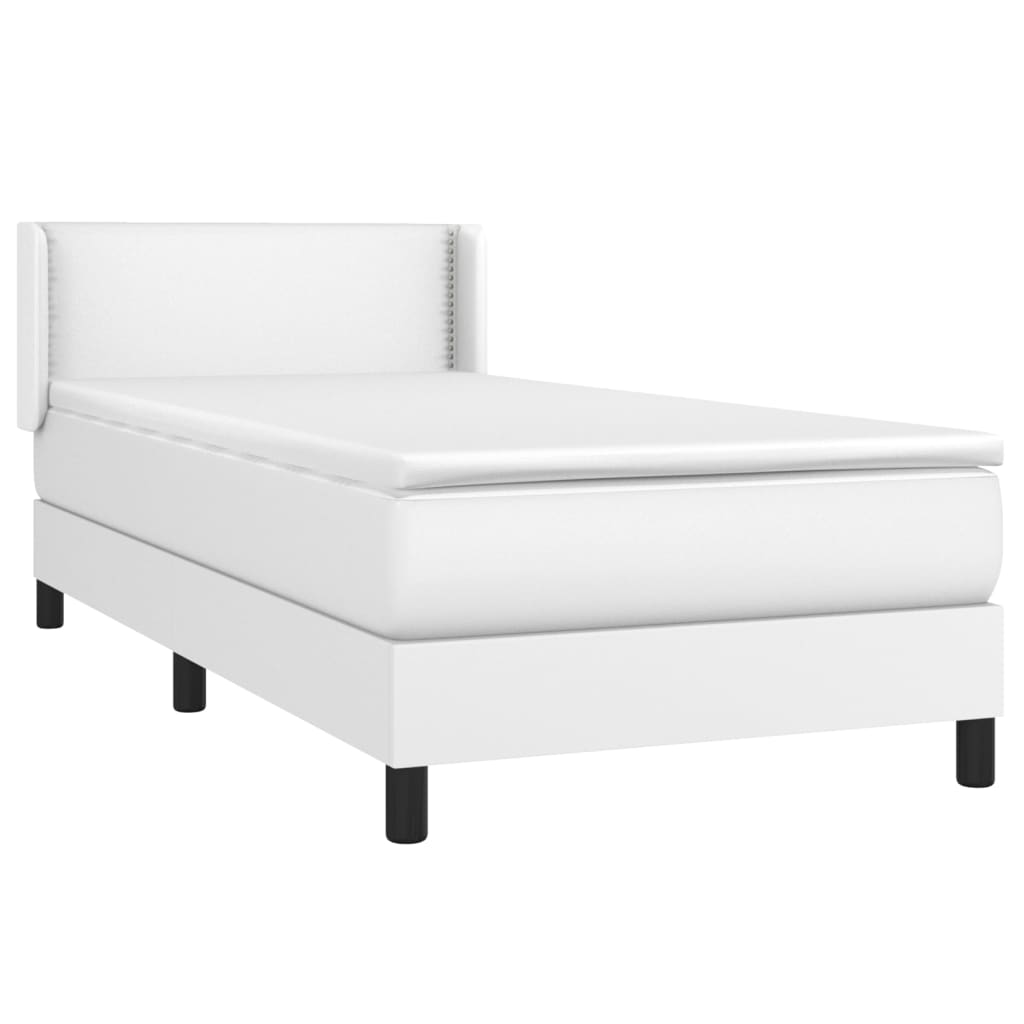 Sommier à lattes de lit avec matelas Blanc 100x200cm Similicuir - XIOS