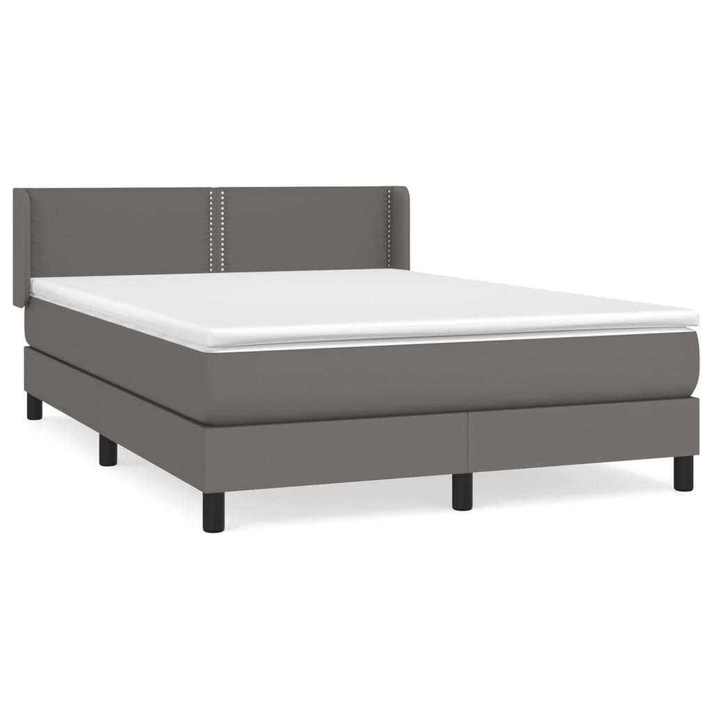 Sommier à lattes de lit avec matelas Gris 140x200 cm Similicuir - XIOS
