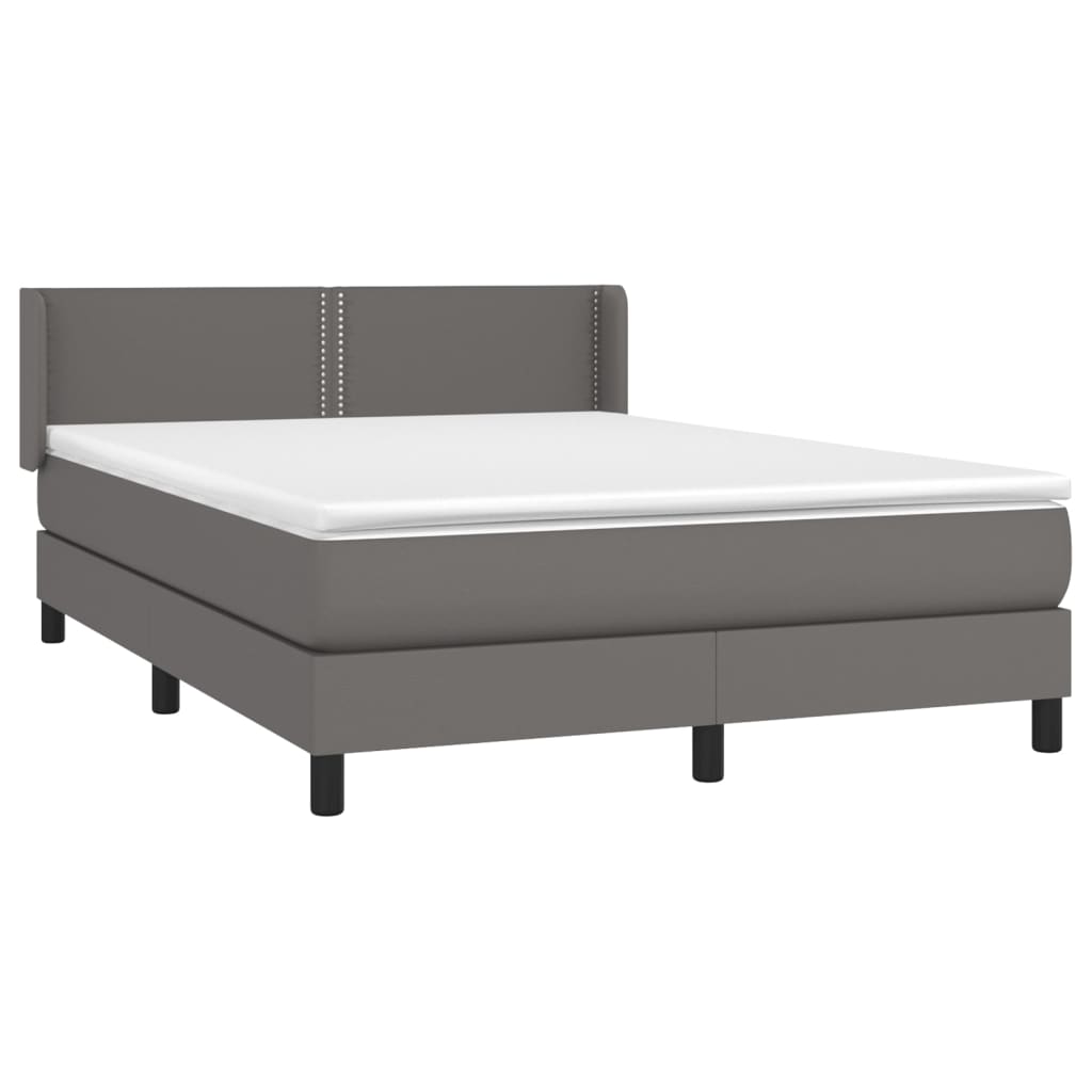 Sommier à lattes de lit avec matelas Gris 140x200 cm Similicuir - XIOS
