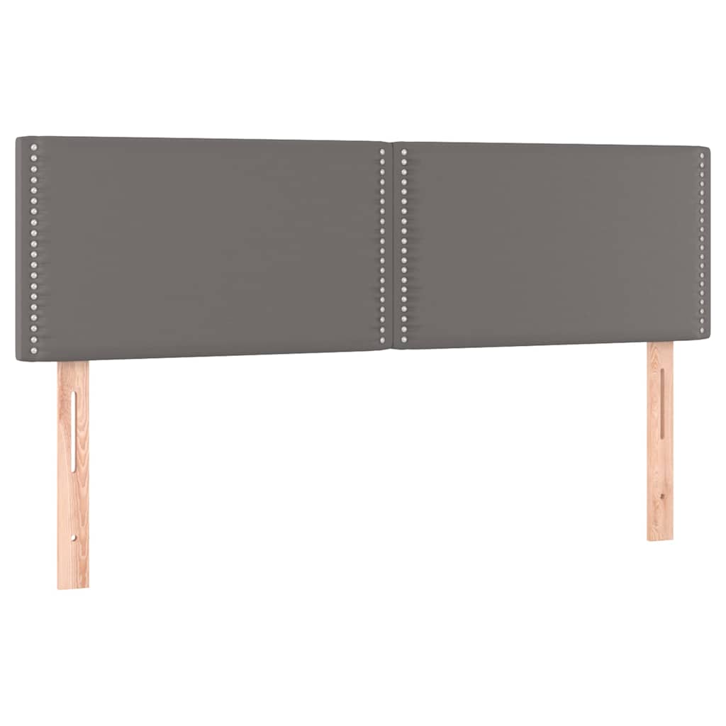Sommier à lattes de lit avec matelas Gris 140x200 cm Similicuir