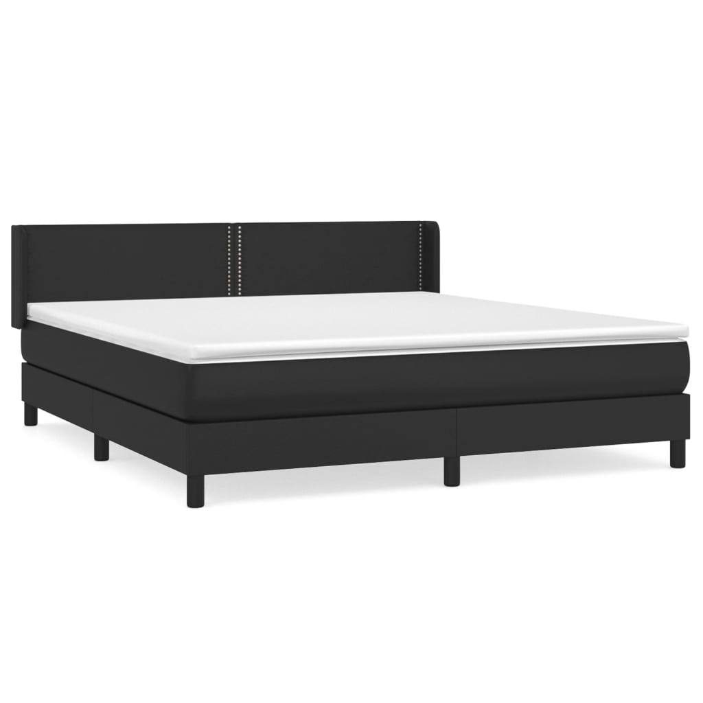 Sommier à lattes de lit avec matelas Noir 180x200 cm Similicuir - XIOS