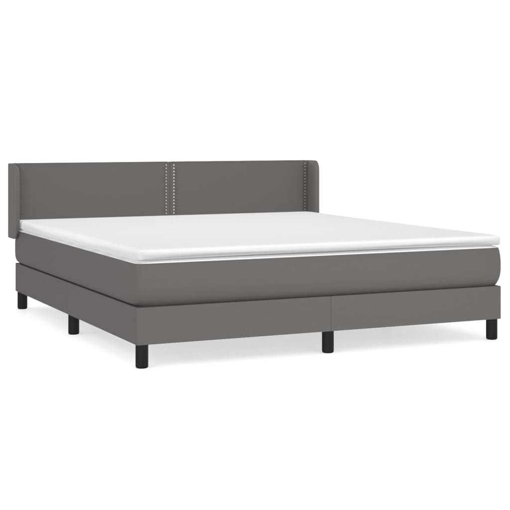 Sommier à lattes de lit avec matelas Gris 180x200 cm Similicuir - XIOS