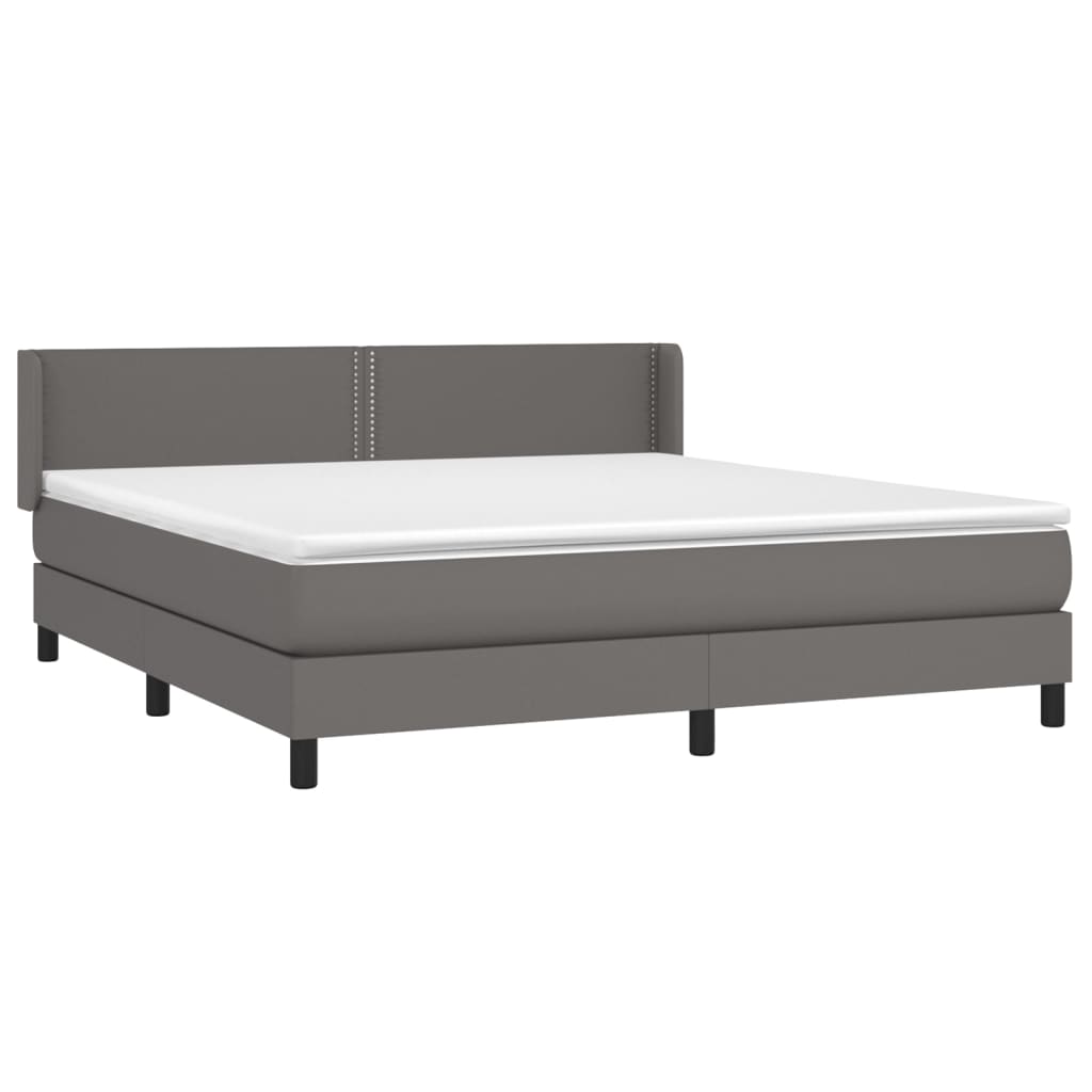Sommier à lattes de lit avec matelas Gris 180x200 cm Similicuir - XIOS