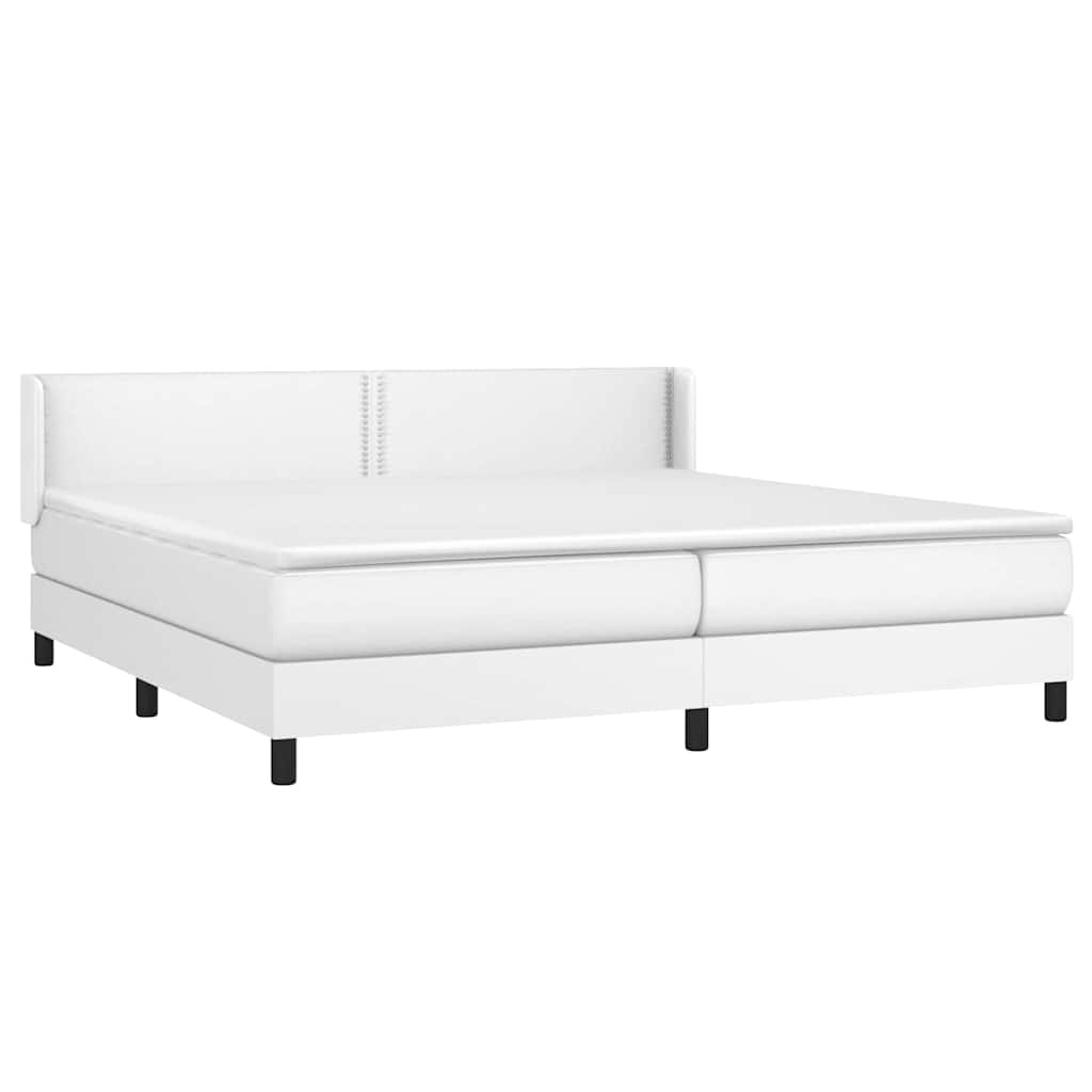 Sommier à lattes de lit avec matelas Blanc 200x200cm Similicuir - XIOS