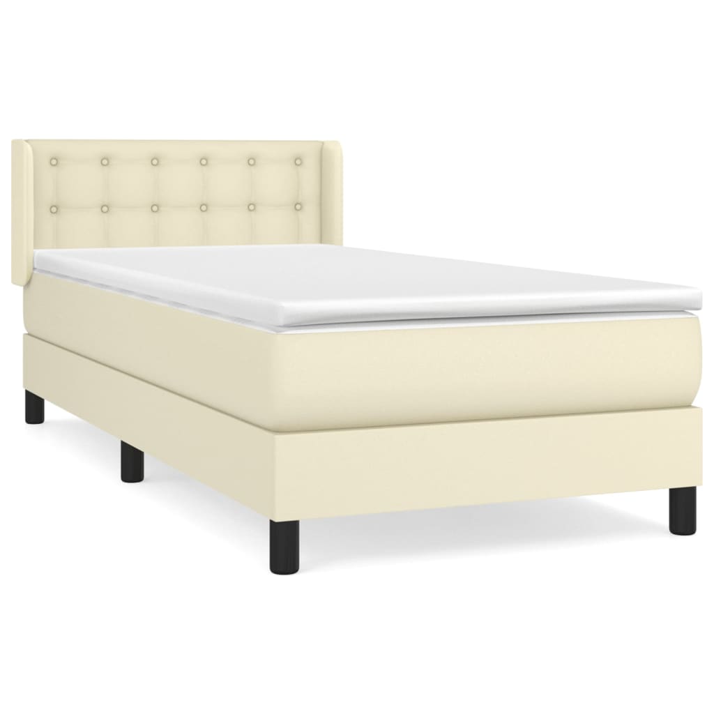 Sommier à lattes de lit avec matelas Crème 80x200 cm Similicuir - XIOS