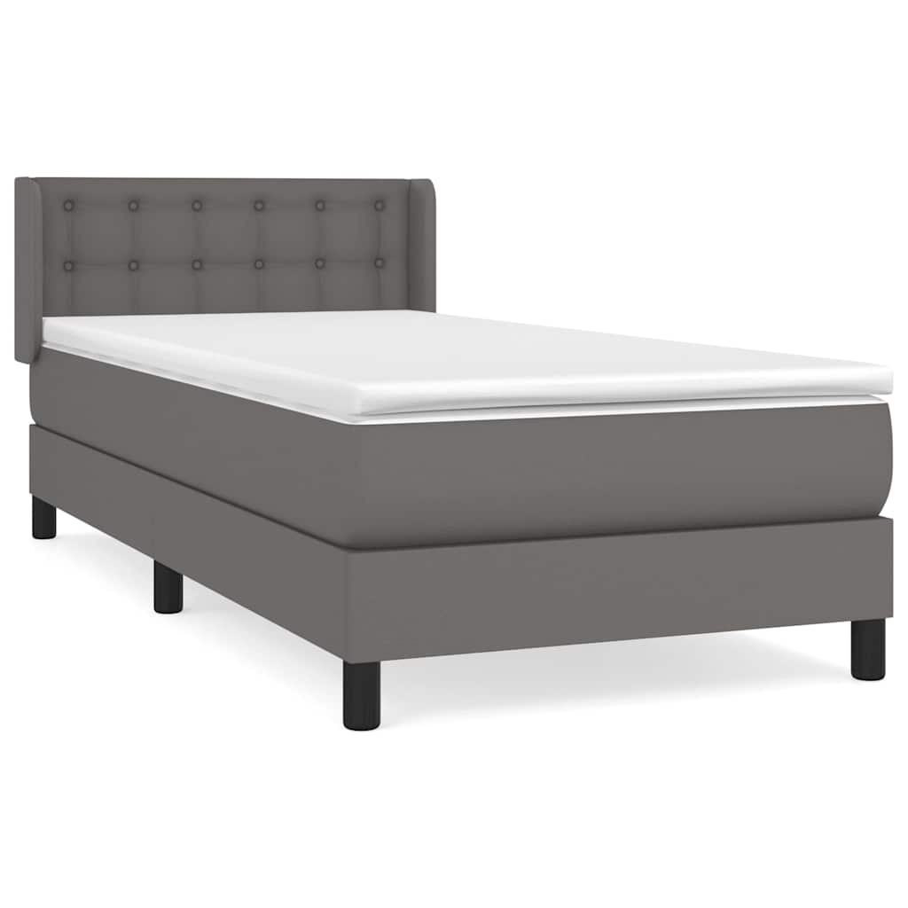 Sommier à lattes de lit avec matelas Gris 80x200 cm Similicuir