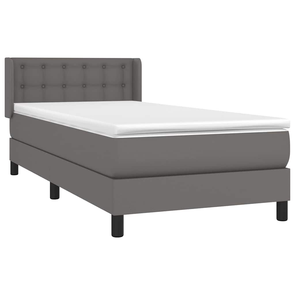 Sommier à lattes de lit avec matelas Gris 80x200 cm Similicuir - XIOS