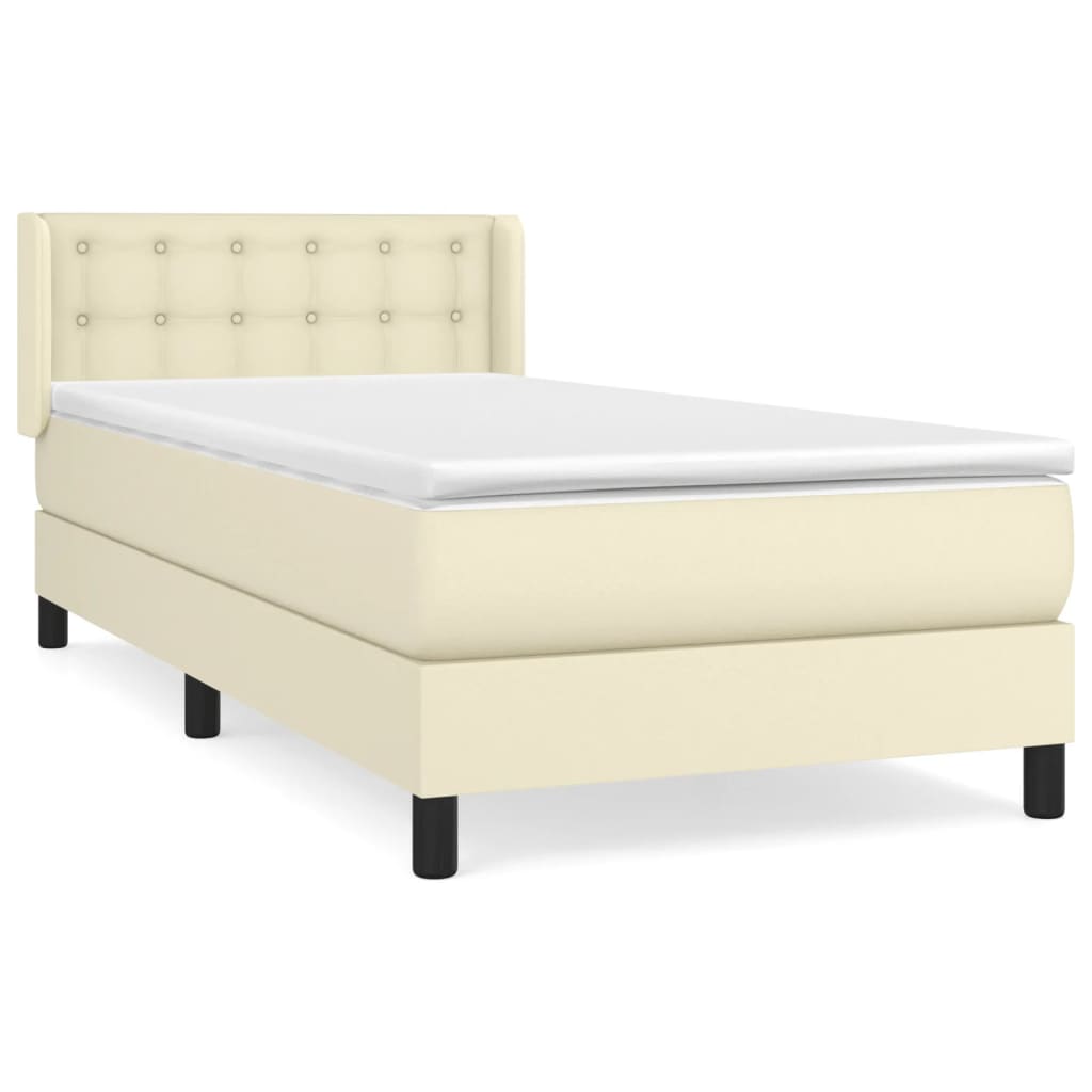 Sommier à lattes de lit avec matelas Crème 90x200 cm Similicuir - XIOS