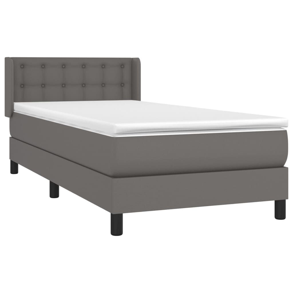 Sommier à lattes de lit avec matelas Gris 90x200 cm Similicuir - XIOS