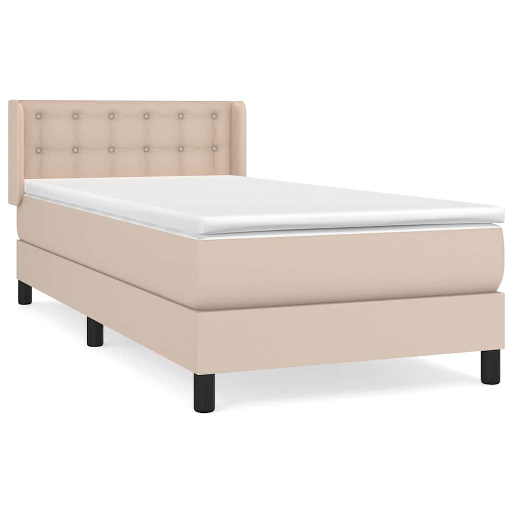 Sommier à lattes de lit avec matelas Cappuccino 100x200 cm