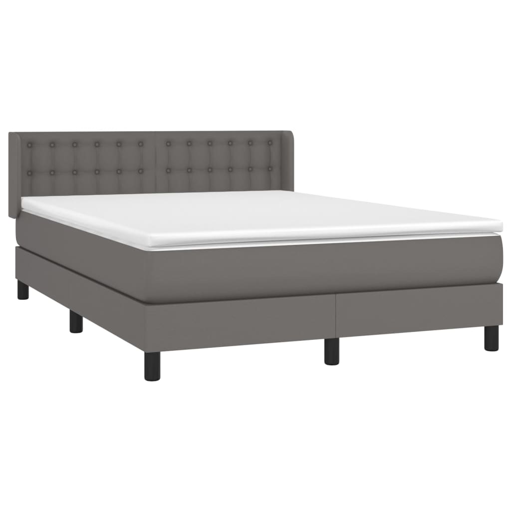 Sommier à lattes de lit avec matelas Gris 140x190 cm Similicuir - XIOS