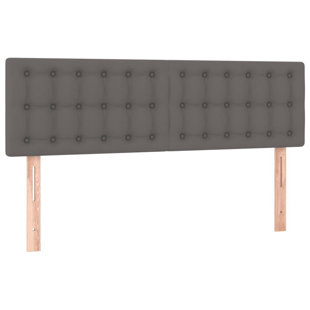 Sommier à lattes de lit avec matelas Gris 140x190 cm Similicuir - XIOS