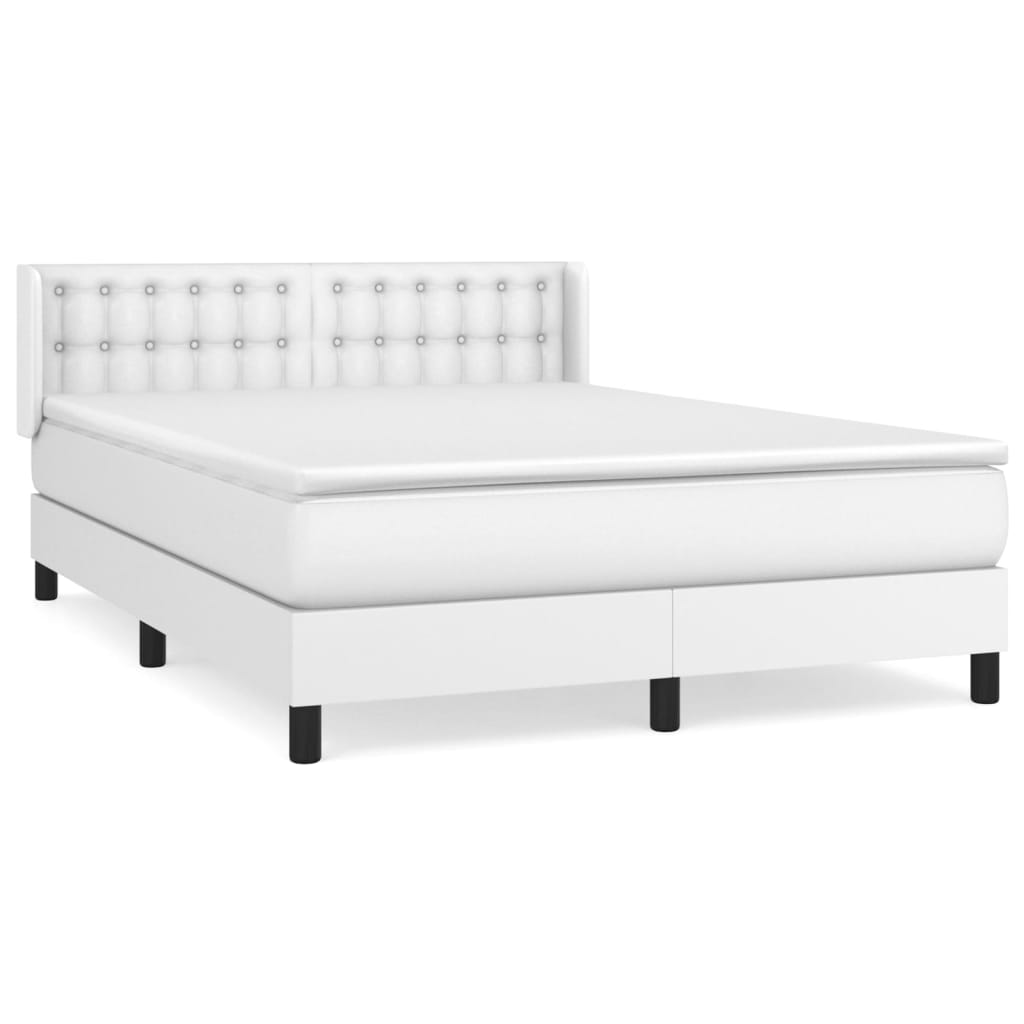 Sommier à lattes de lit avec matelas Blanc 140x200cm Similicuir - XIOS