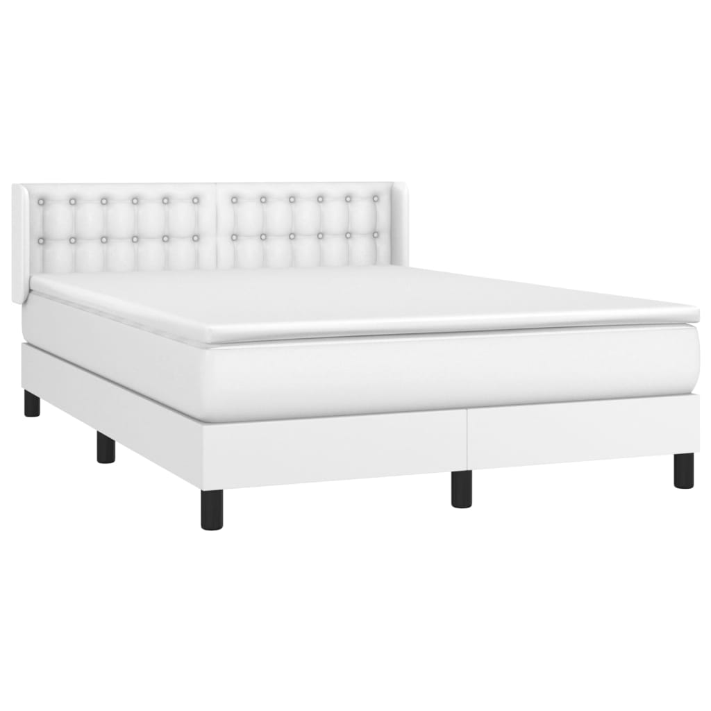 Sommier à lattes de lit avec matelas Blanc 140x200cm Similicuir - XIOS