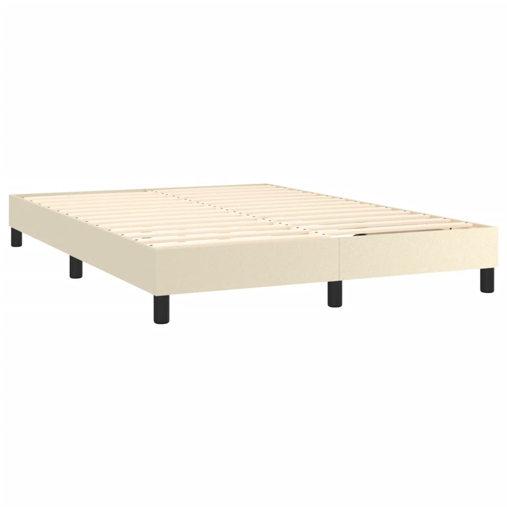 Sommier à lattes de lit avec matelas Crème 140x200cm Similicuir - XIOS