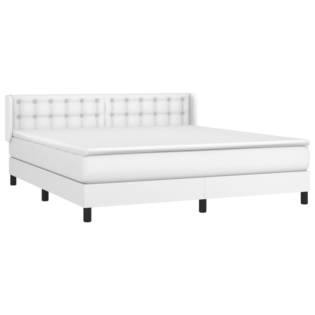 Sommier à lattes de lit avec matelas Blanc 160x200cm Similicuir - XIOS