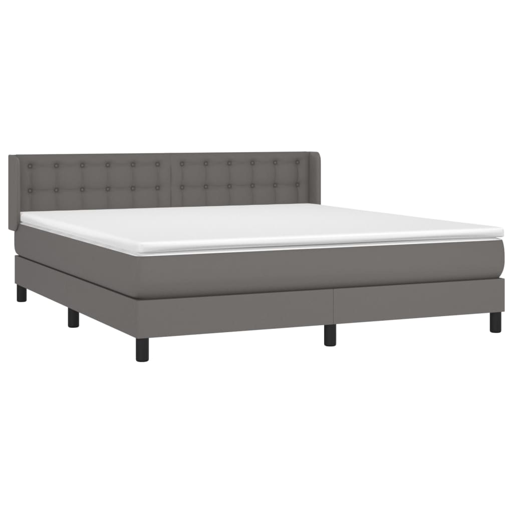 Sommier à lattes de lit avec matelas Gris 160x200 cm Similicuir - XIOS