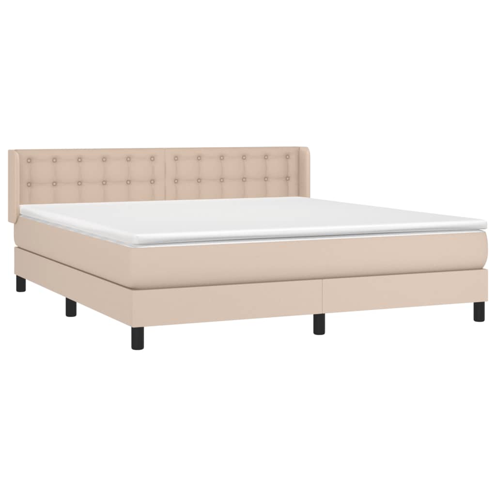 Sommier à lattes de lit avec matelas Cappuccino 160x200 cm