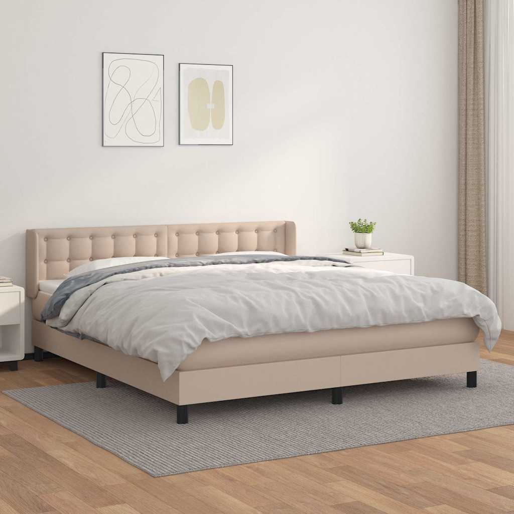 Sommier à lattes de lit avec matelas Cappuccino 160x200 cm