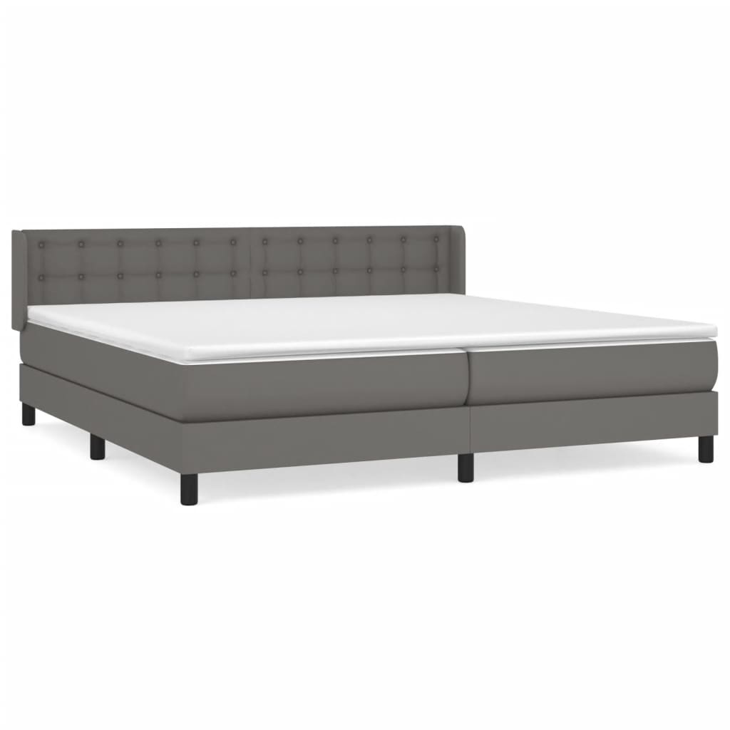 Sommier à lattes de lit avec matelas Gris 200x200 cm Similicuir - XIOS