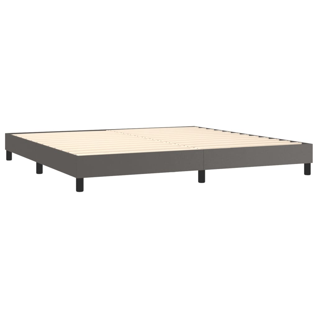 Sommier à lattes de lit avec matelas Gris 200x200 cm Similicuir - XIOS