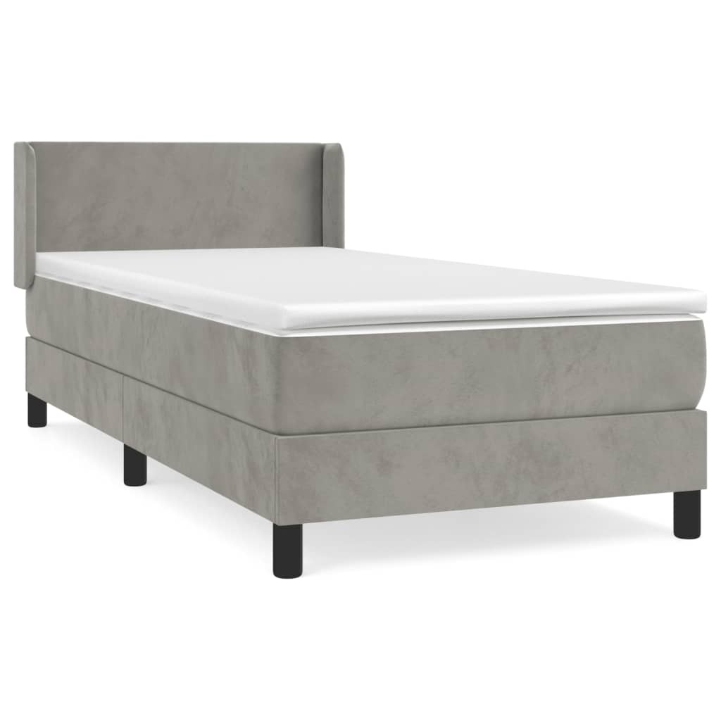 Sommier à lattes de lit et matelas Gris clair 80x200 cm Velours - XIOS