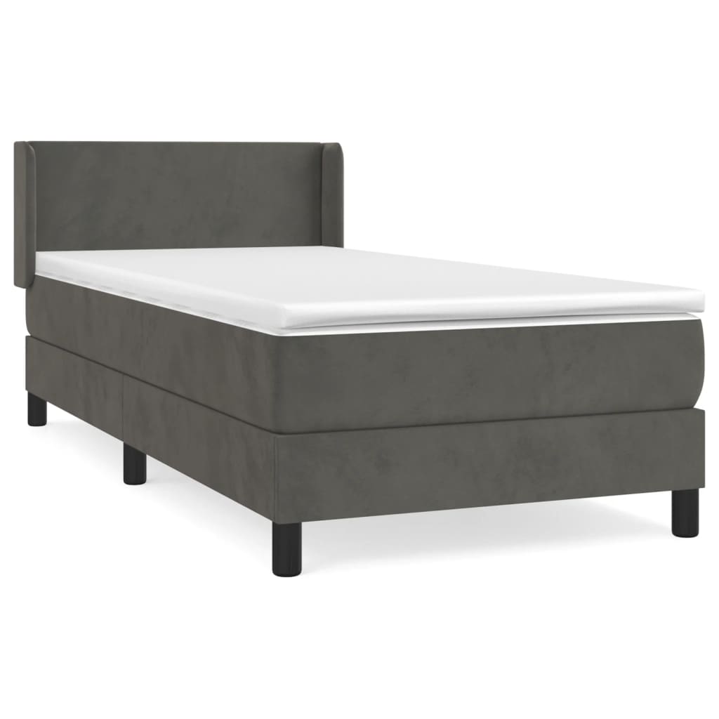 Sommier à lattes de lit et matelas Gris foncé 80x200 cm Velours - XIOS