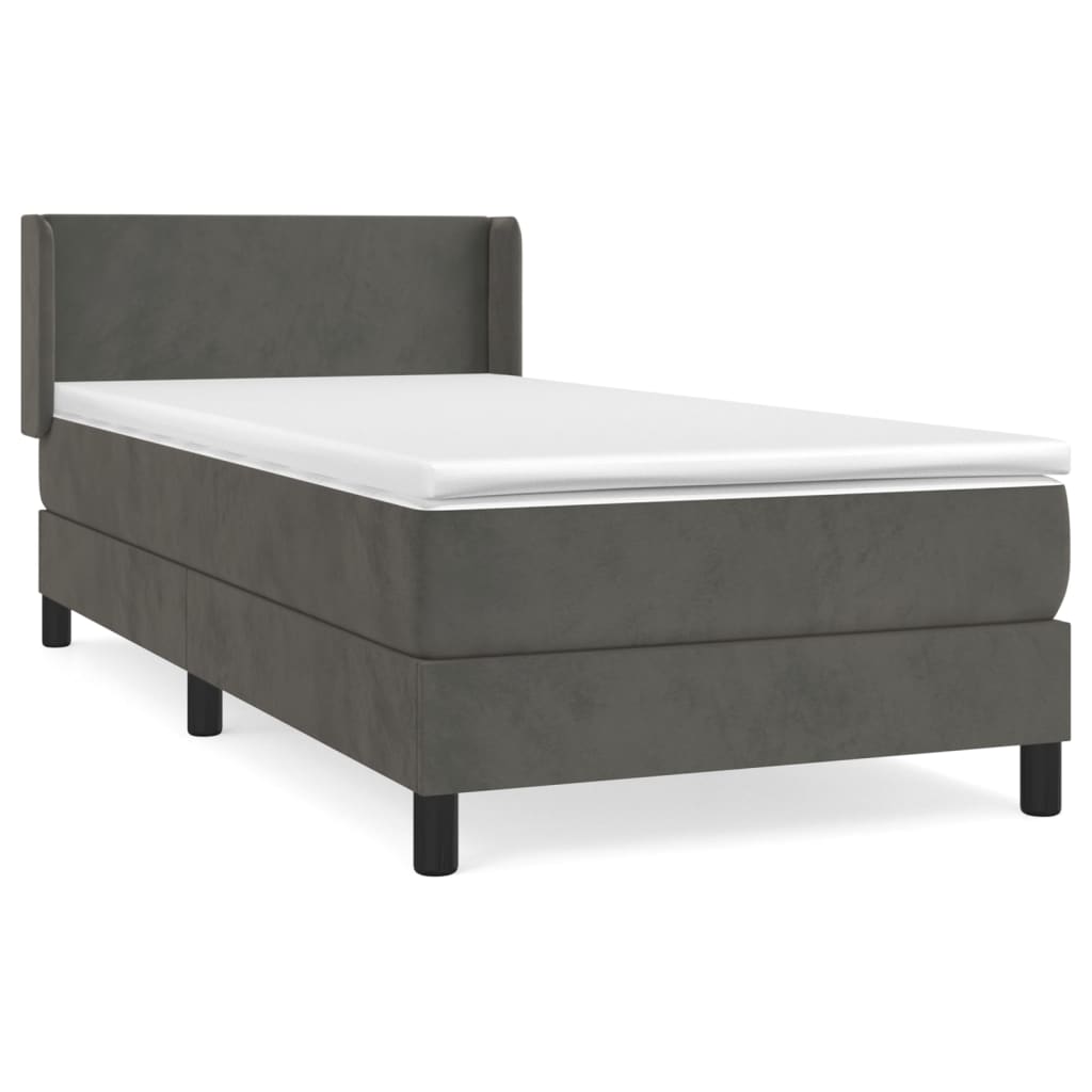 Sommier à lattes de lit et matelas Gris foncé 90x200 cm Velours - XIOS