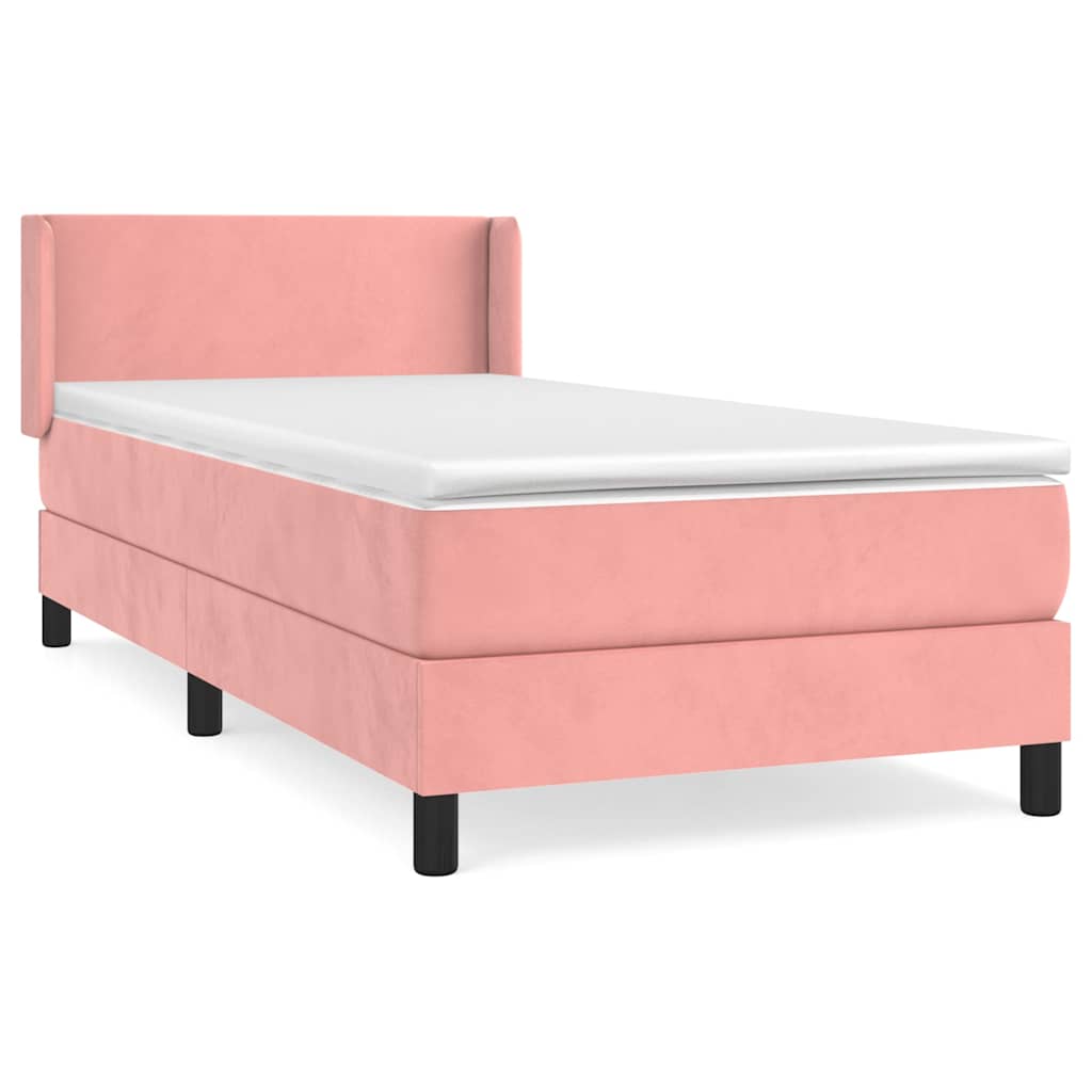 Sommier à lattes de lit avec matelas Rose 90x200 cm Velours