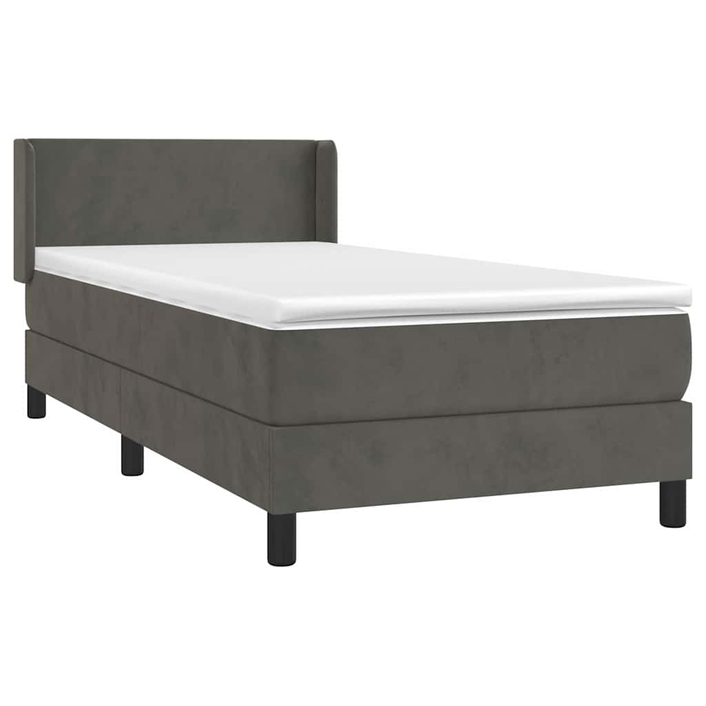 Sommier à lattes de lit avec matelas Gris foncé 100x200 cm