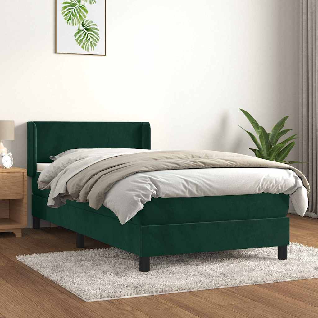 Sommier à lattes de lit avec matelas Vert foncé 100x200 cm - XIOS