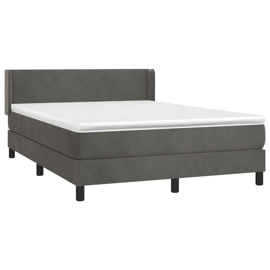 Sommier à lattes de lit et matelas Gris foncé 140x190cm Velours - XIOS
