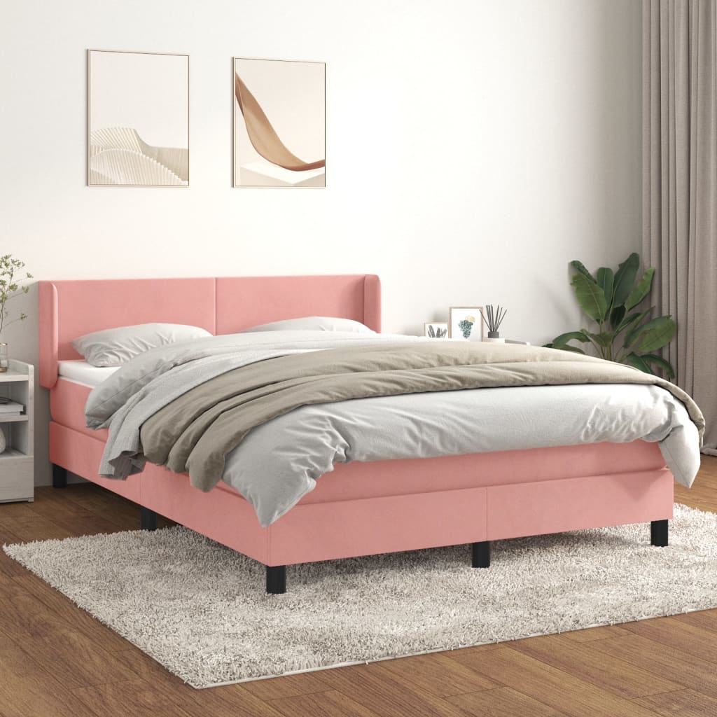 Sommier à lattes de lit avec matelas Rose 140x190 cm Velours - XIOS