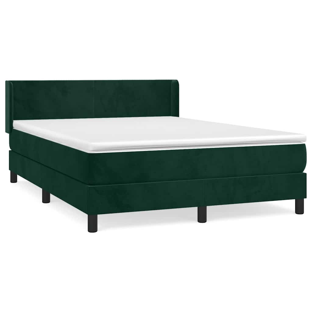 Sommier à lattes de lit et matelas Vert foncé 140x200cm Velours