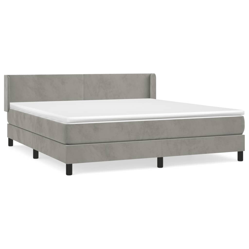 Sommier à lattes de lit et matelas Gris clair 160x200cm Velours - XIOS