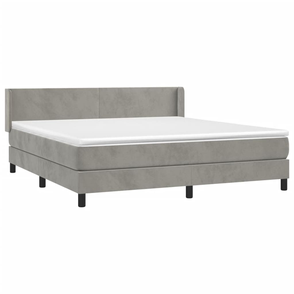 Sommier à lattes de lit et matelas Gris clair 160x200cm Velours - XIOS