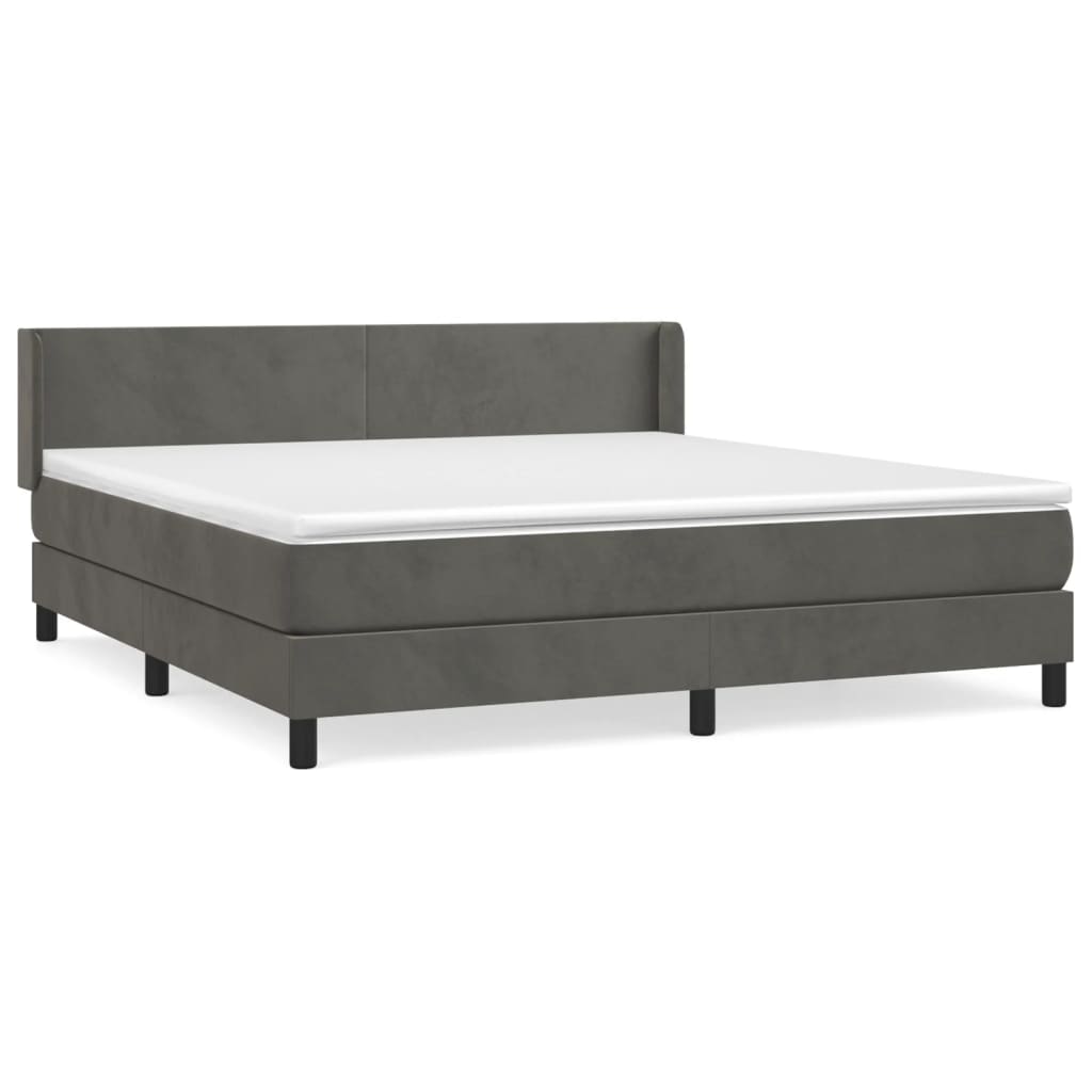 Sommier à lattes de lit et matelas Gris foncé 160x200cm Velours - XIOS