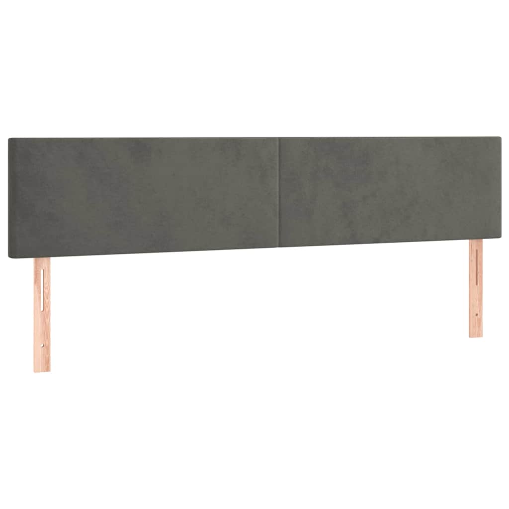 Sommier à lattes de lit et matelas Gris foncé 160x200cm Velours