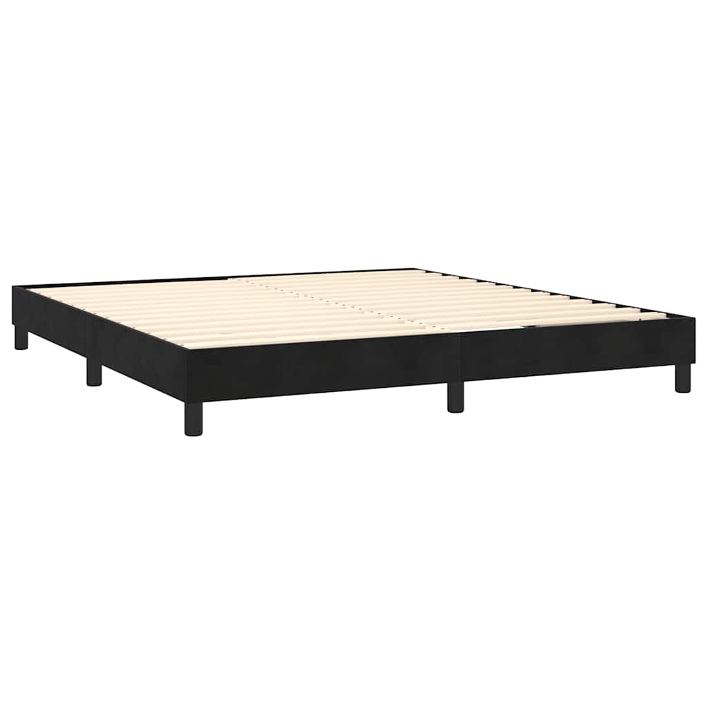 Sommier à lattes de lit et matelas Noir 160x200 cm Velours - XIOS